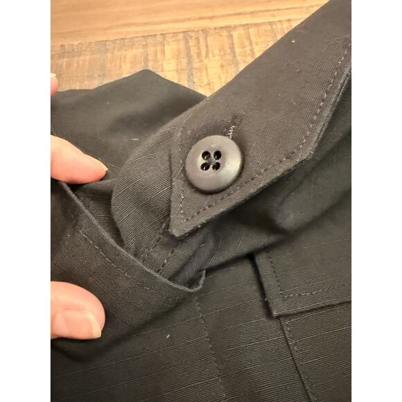 TRU-SPEC Black Tactical Ripstop Shirt XXL Regular Long Sleeve Button Front - Picture 7 of 11